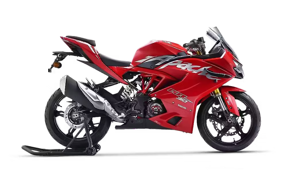 TVS Apache supersport accelerating across loading screen
